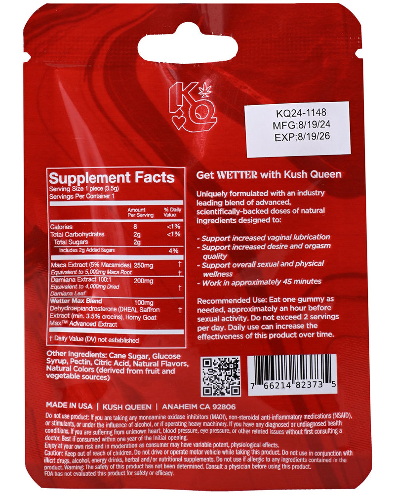 Kush Queen Wetter Gummies Female Enhancement 12 Pack Display 1 Per Pack