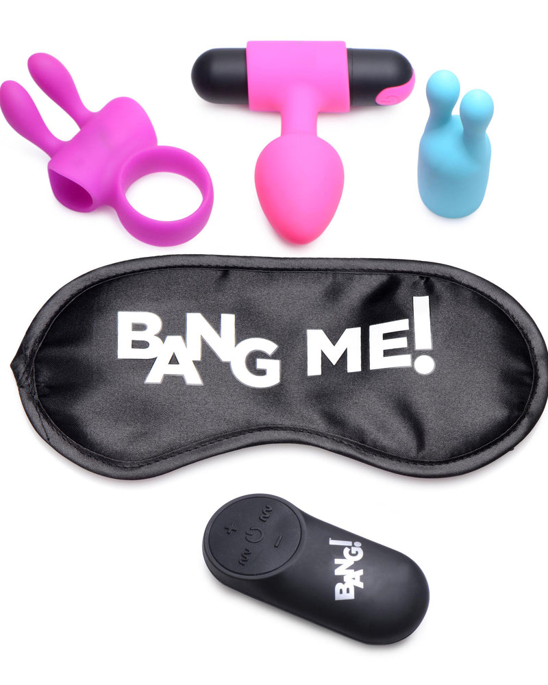 Birthday Sex Kit - C-Ring, Plug, C-Stim, Bullet and Blindfold
