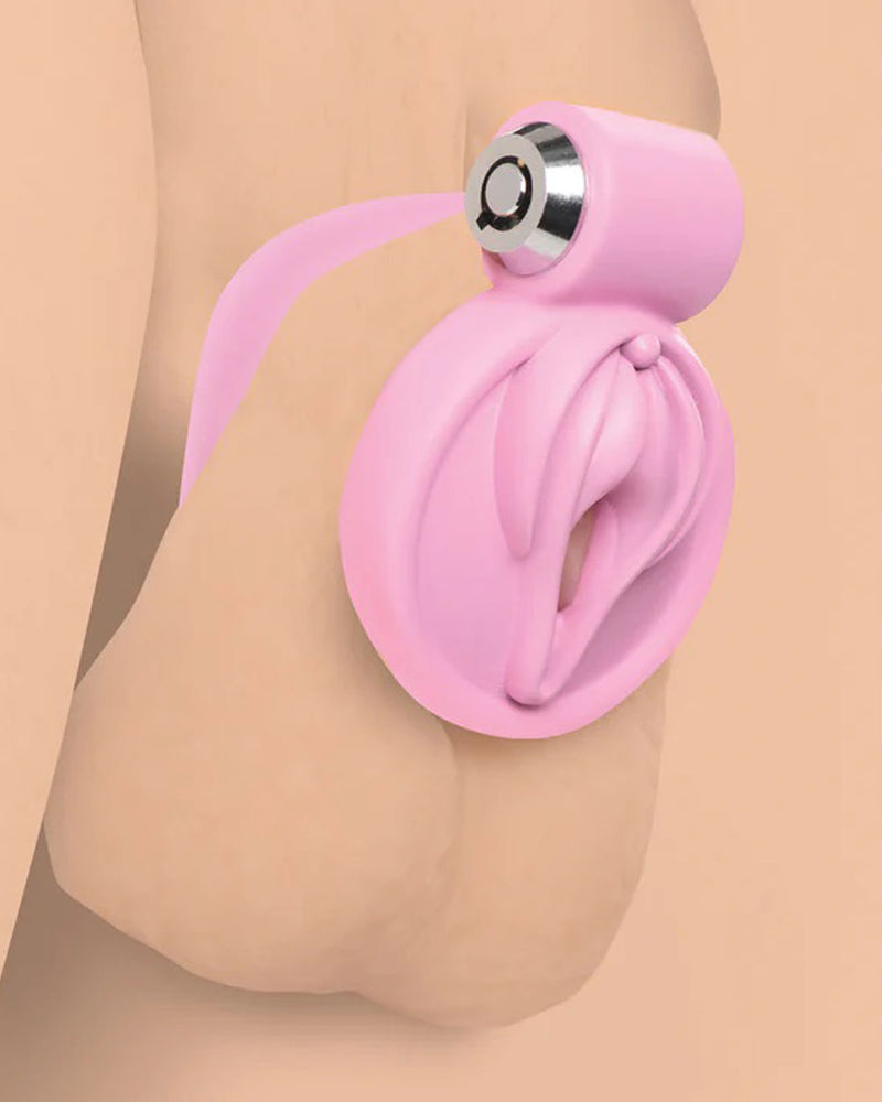 "Pussification Vulva Chastity Cage - Pink MS-AH542"