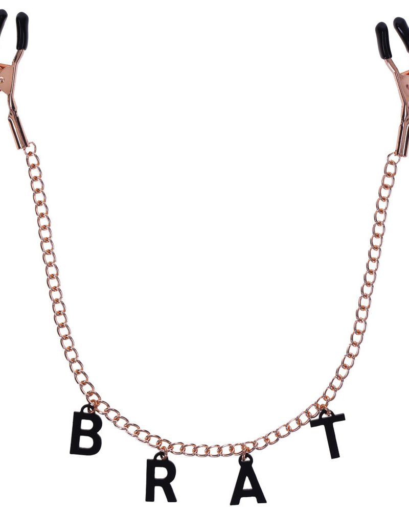 Brat Charmed Nipple Clamps - Rose Gold