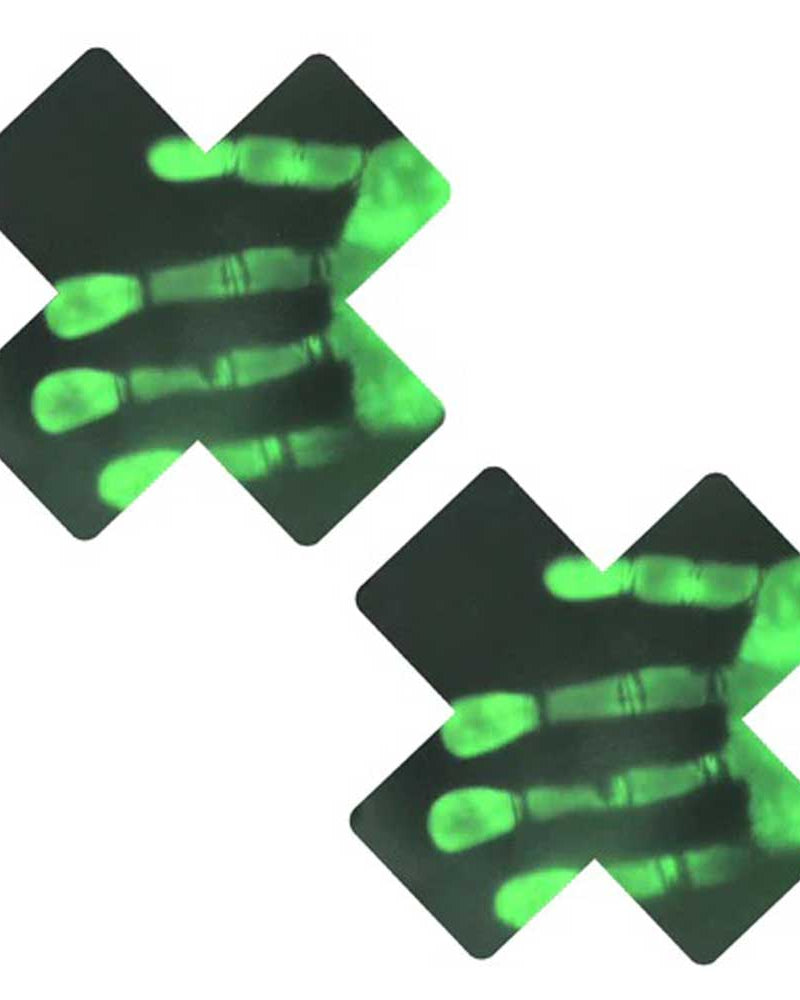 "Neon Greeny Temperature Reactive X Factor Nipple Cover Pasties NN-HRGR-XF-NS"