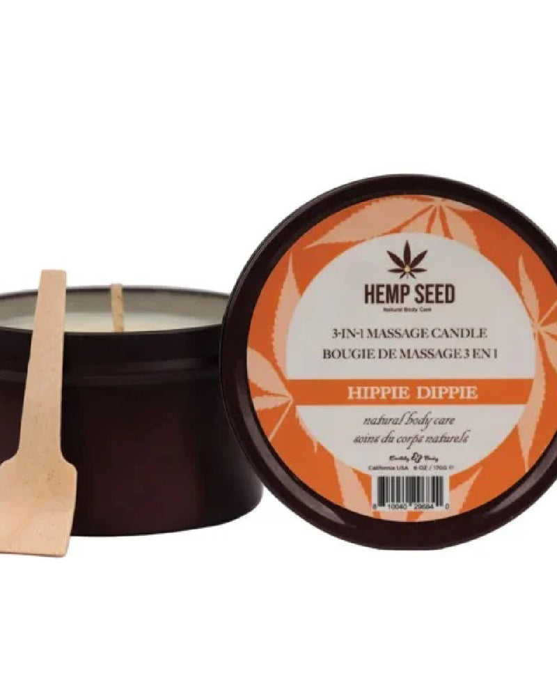 "Hemp Seed 3-in-1 Massage Candle - Hippie Dippie 6oz EB-HSCS024A"