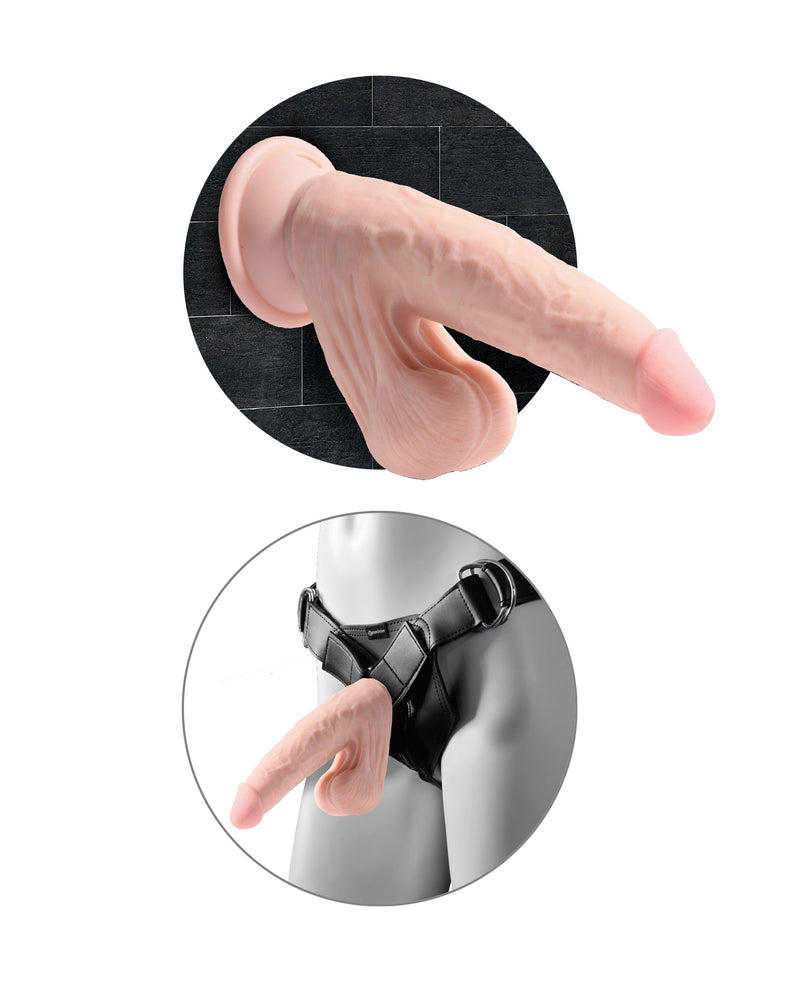 "9 Inch Triple Density Cock With Swinging Balls - Light PD5732-21"