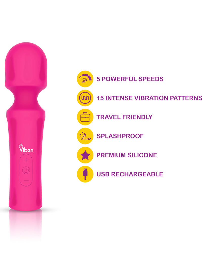"Mighty Muse - Hot Pink - Powerful Personal Wand - Massager VB-75015"
