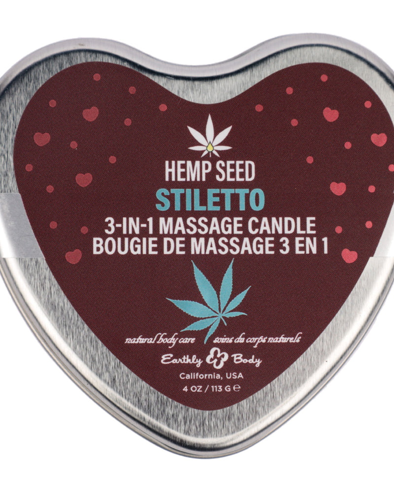 "Hemp Seed 3 in 1 Massage Candle Stiletto 4.07oz EB-HSCV025C"