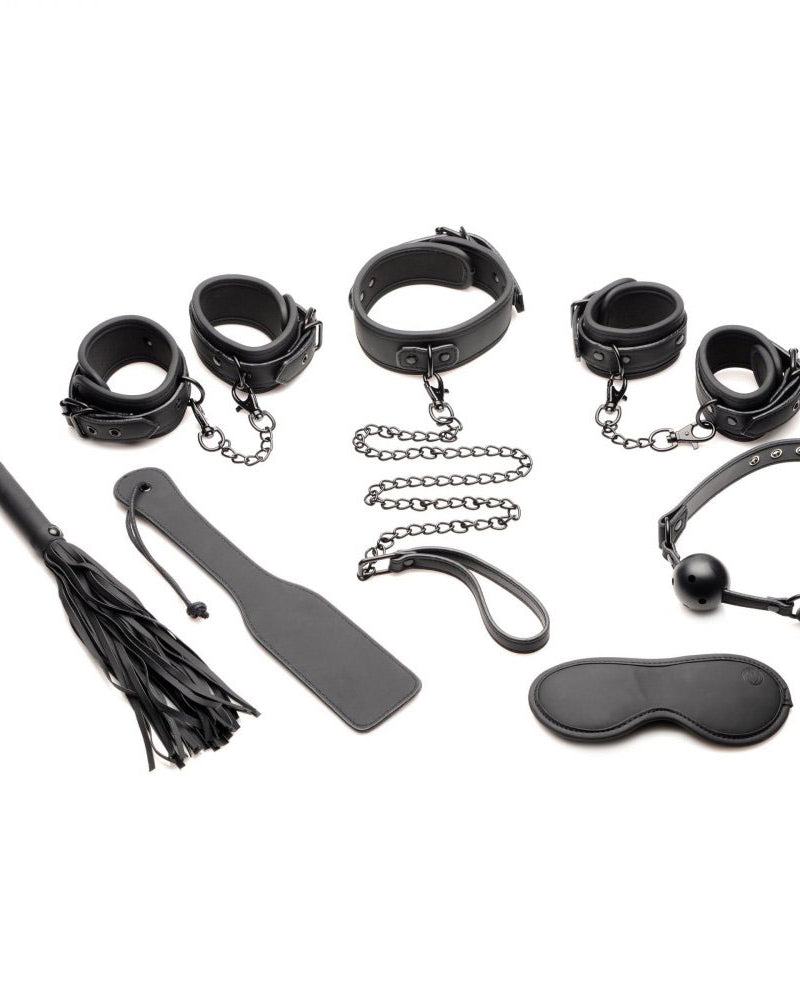 Master of Kink 10 Piece Deluxe Bondage Set - Black