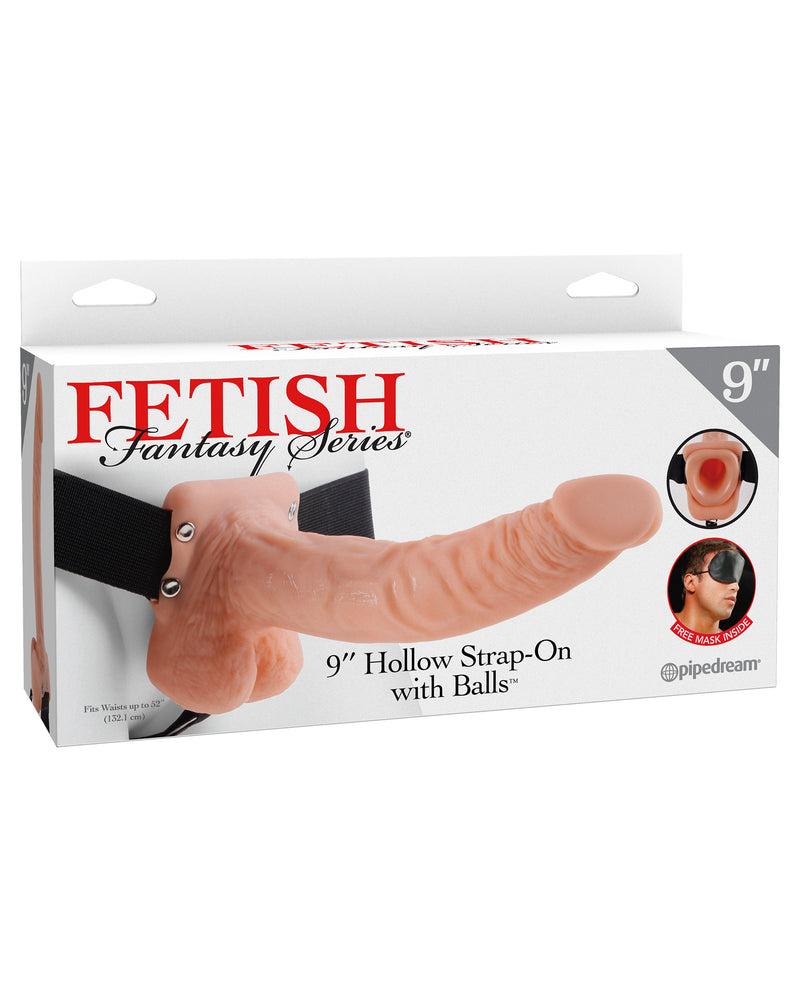 Fetish Fantasy Series 9 Inch Hollow Strap-on With Balls - Flesh