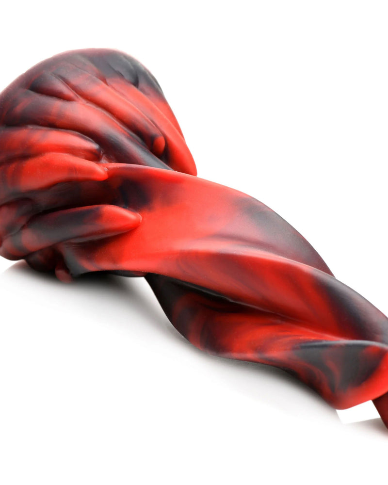 "Hell Kiss Twisted Tongues Silicone Dildo - Red CC-AH159-RED"