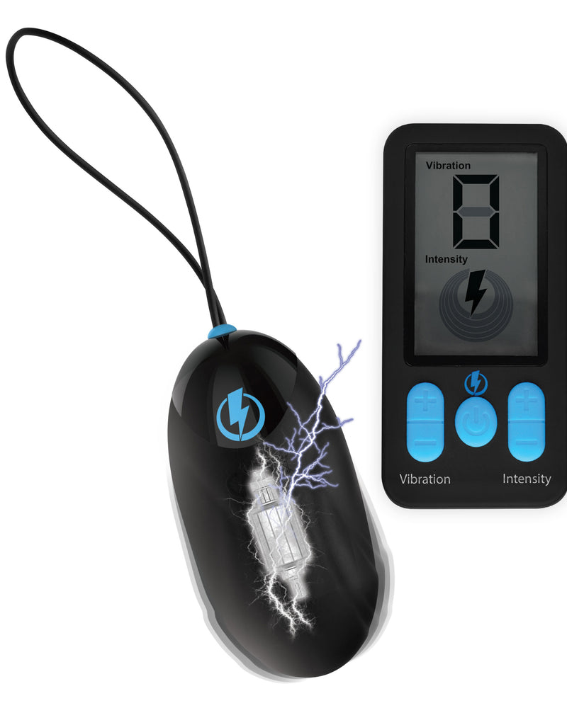 E-Stim Pro Silicone Vibrating Egg With Remote Control - Black