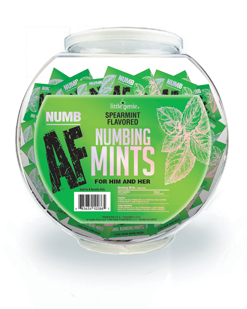 "Numb Af - Spearmint Flavored Numbing Mints - Display - 100 Pcs LG-BT608"