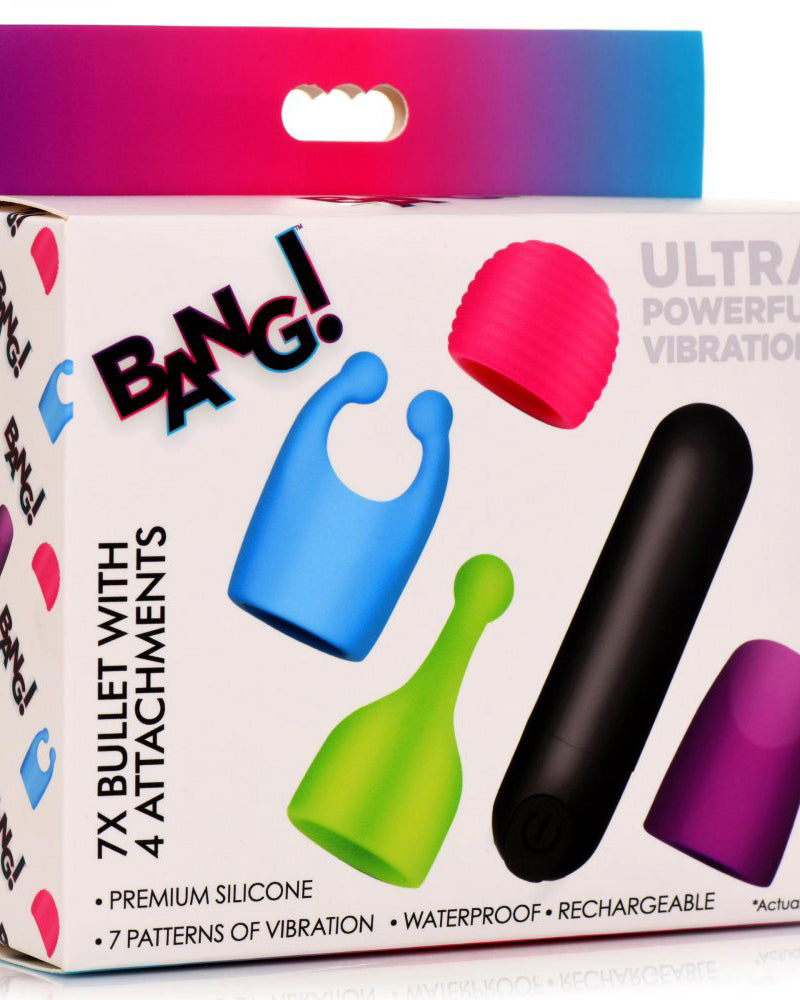 Bang - Rechargeable Bullet With 4 Attachments