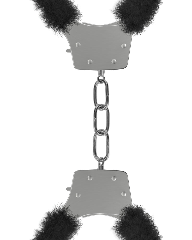 "Pleasure Furry Handcuffs - Black OU-OU004BLK"