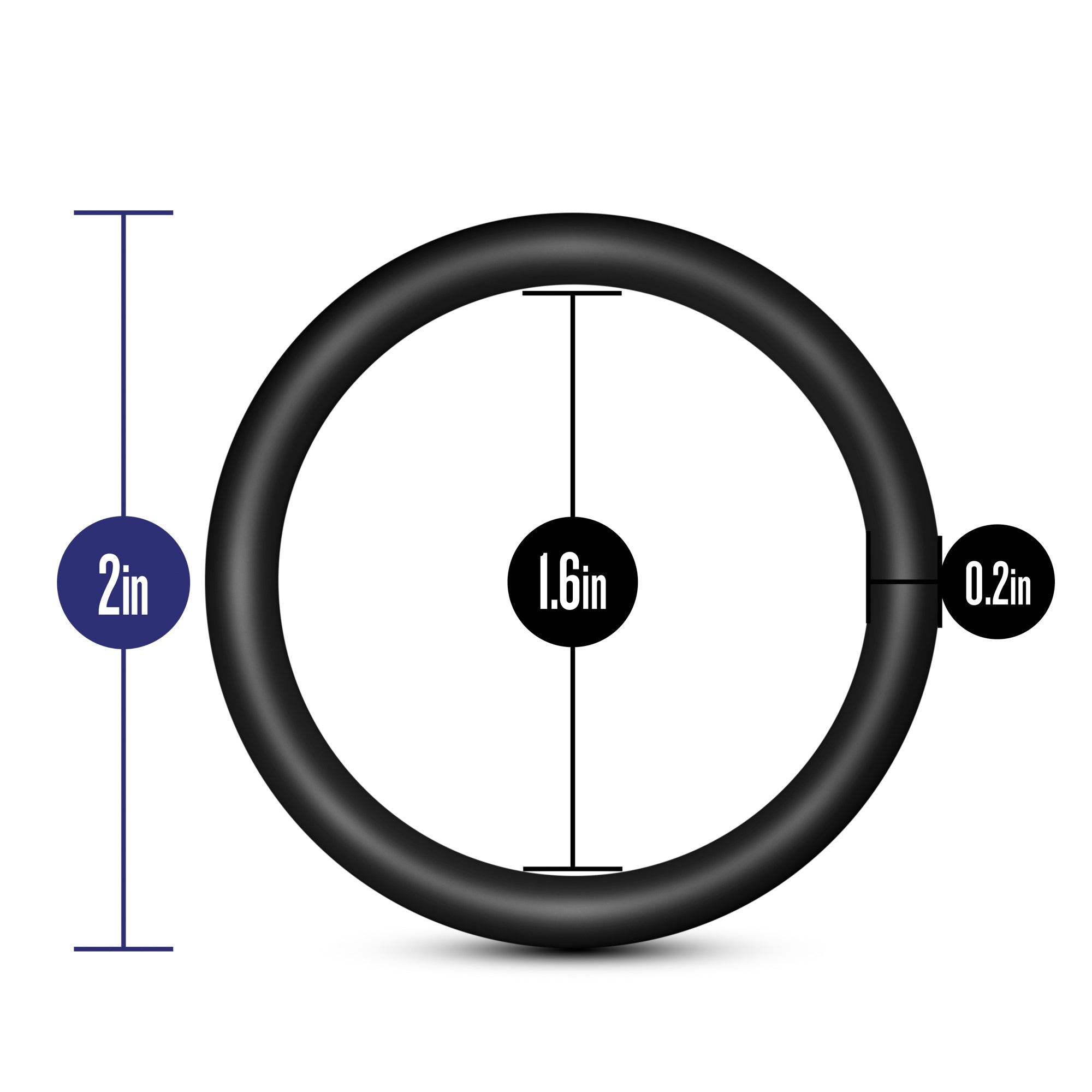 Performance - Vs3 Pure Premium Silicone Cockrings - Large - Black