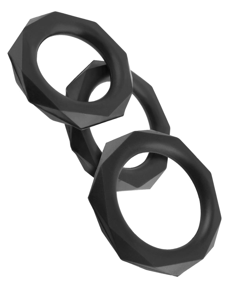 "Fantasy C-Ringz Silicone Designer Stamina Set Black PD5967-23"