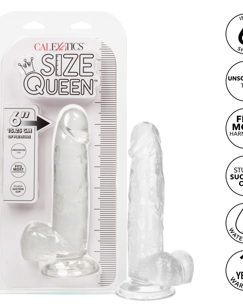 "Size Queen 6 inch/15.25 Cm - Clear SE0260002"