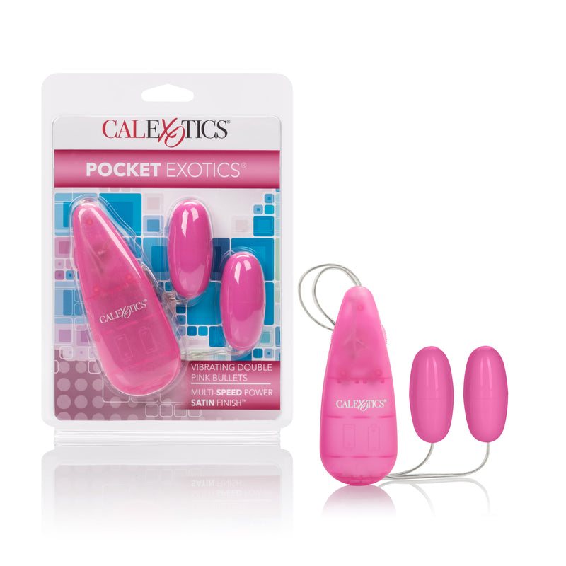 "Pocket Exotics Vibrating Double Pink Passion Bullets - Pink SE1104042"