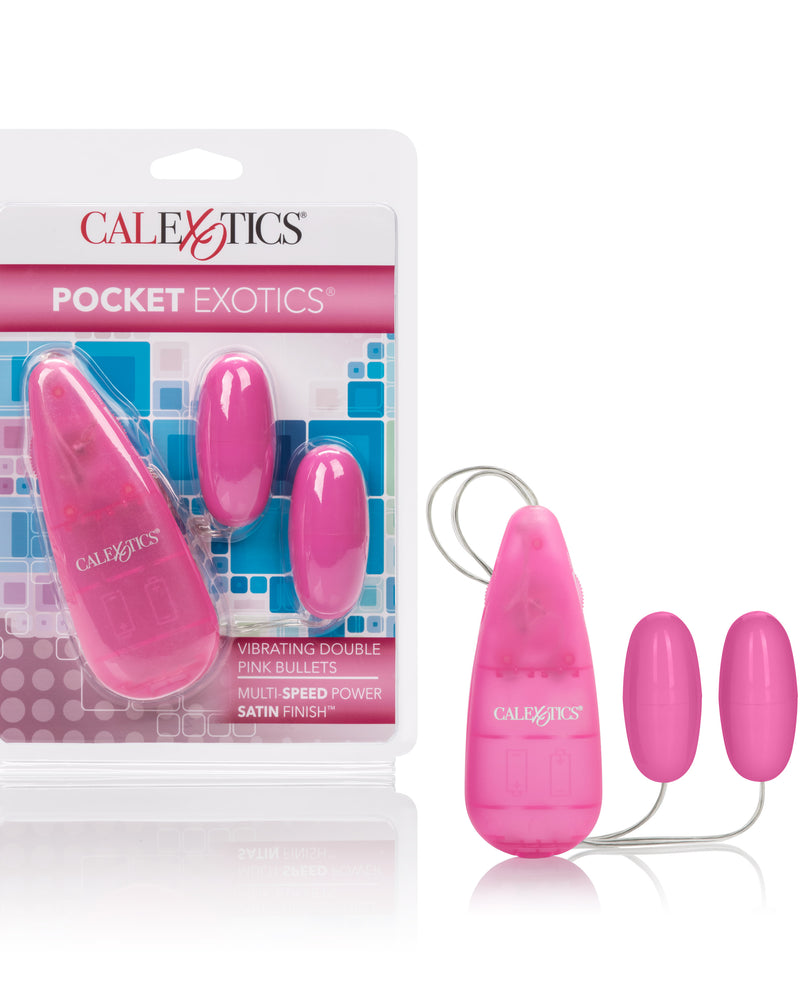 "Pocket Exotics Vibrating Double Pink Passion Bullets - Pink SE1104042"