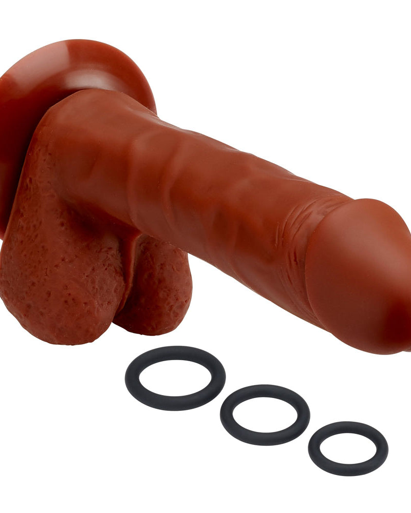 "Pro Sensual Premium Silicone 8 Inch Dong With 3 Cockrings - Brown WTC852875"