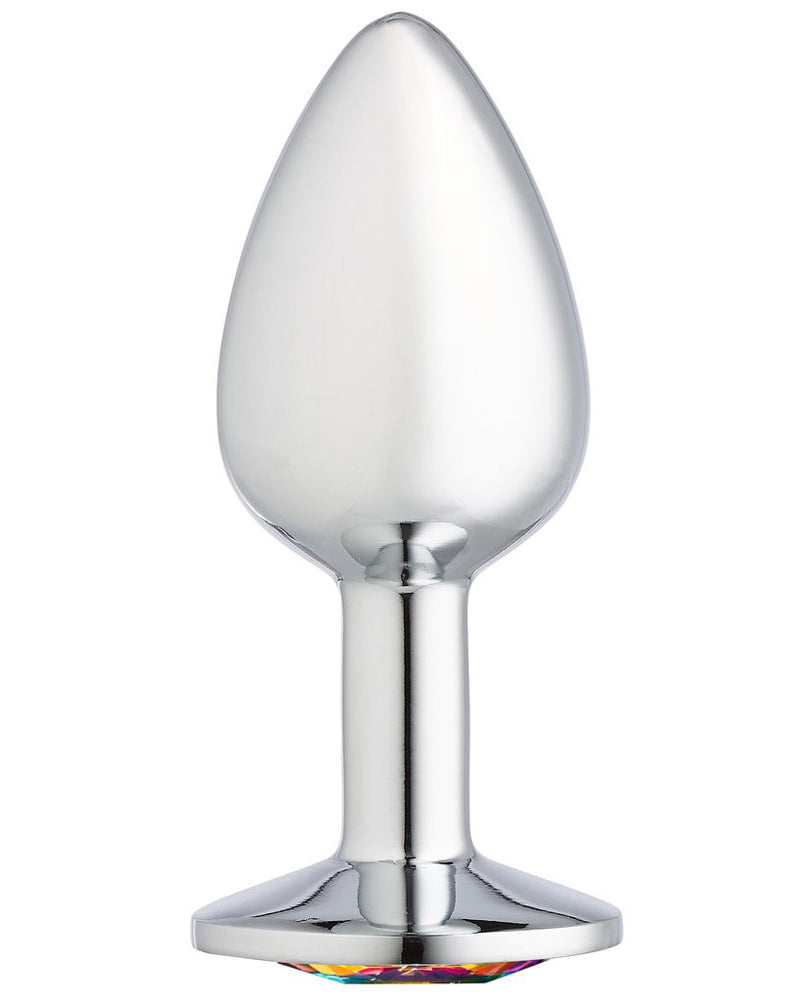 "Cloud 9 Novelties Gems Silver Chromed Anal Plug - Medium WTC301"
