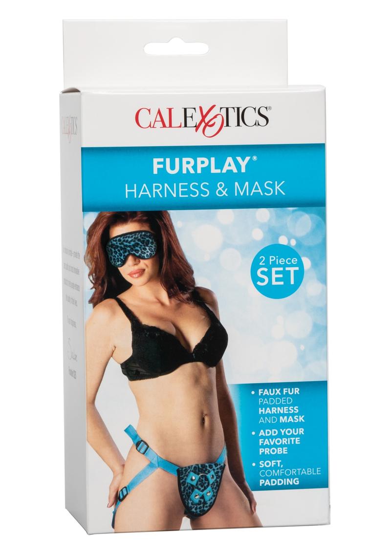 Arnés y máscara Furplay - Leopardo azul