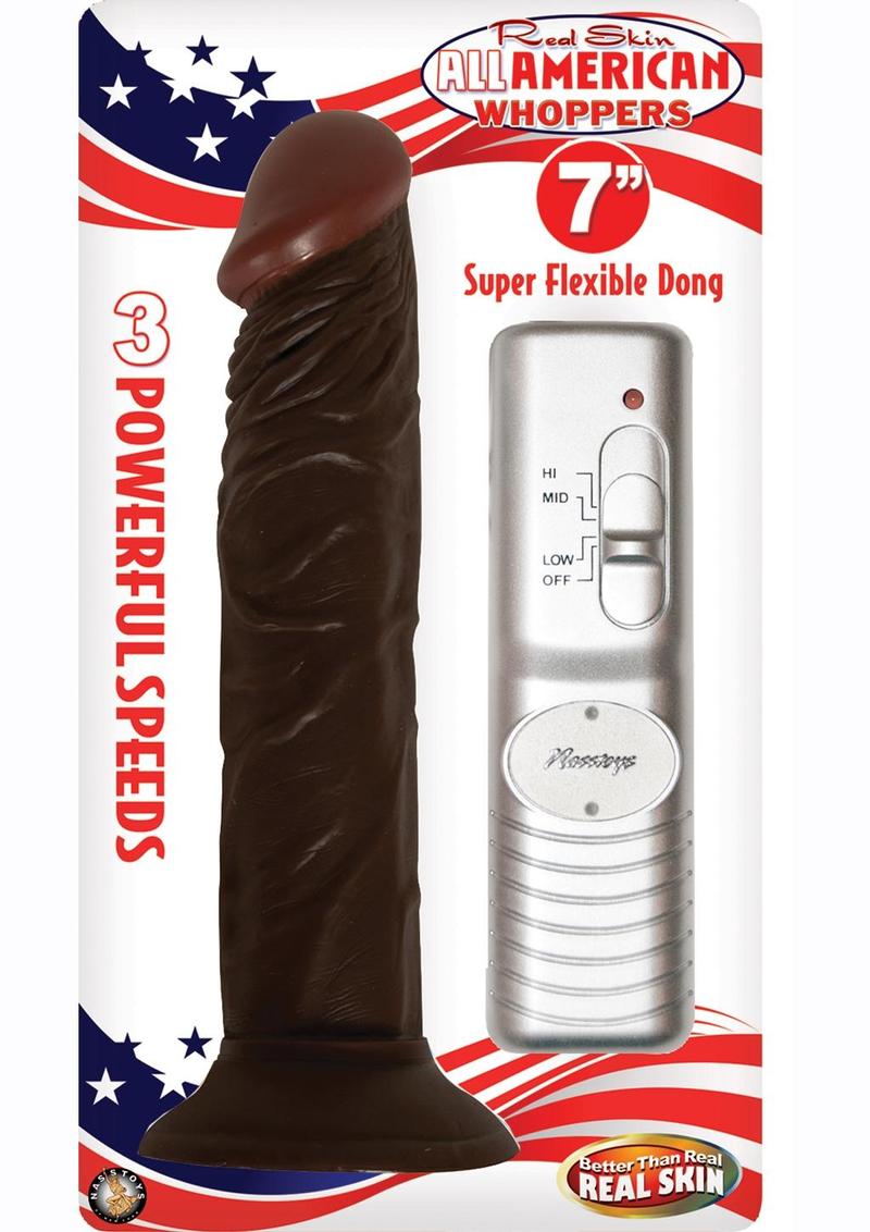 Afro American Whopper Vibrator - Sizes 7" / 8" - Black / Flesh