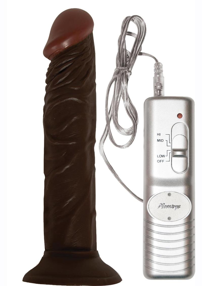 Afro American Whopper Vibrator - Sizes 7" / 8" - Black / Flesh