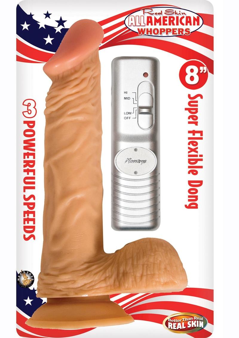 Afro American Whopper Vibrator - Sizes 7" / 8" - Black / Flesh