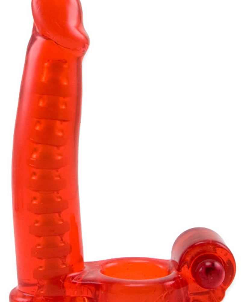 Anillo para el pene con doble penetración, color rojo