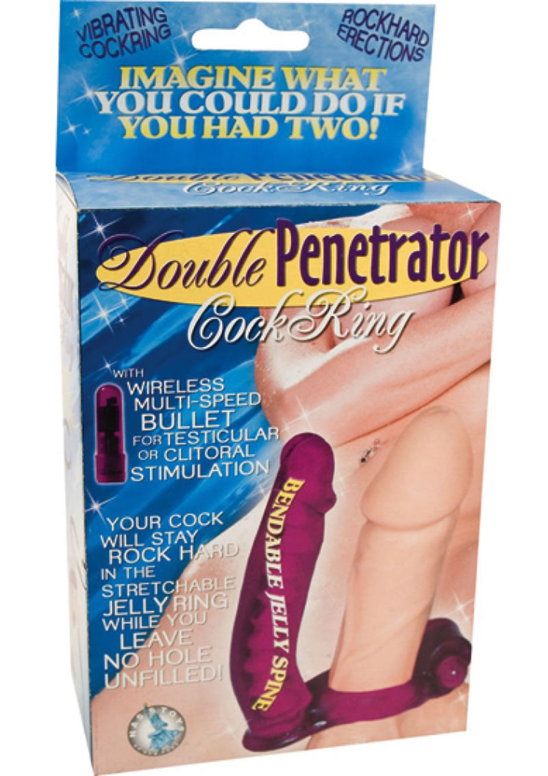 Double Penetrator Cock Ring Purple