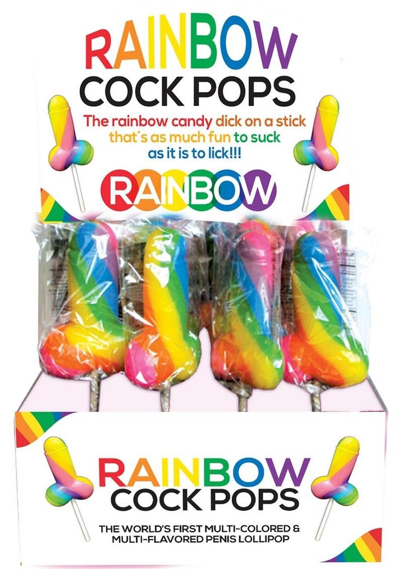 Rainbow Cock Pops Lolliops 12 Per Display