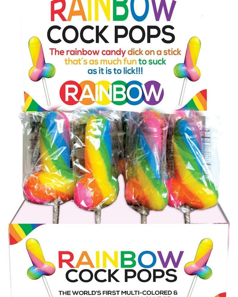 Piruletas Rainbow Cock Pops, 12 por expositor
