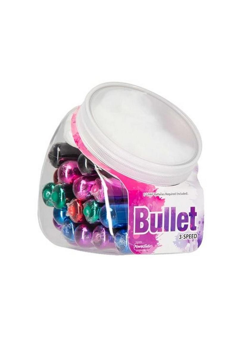 Power Bullet 3 Speed Waterproof Assorted Colors 24 Each Per Bowl