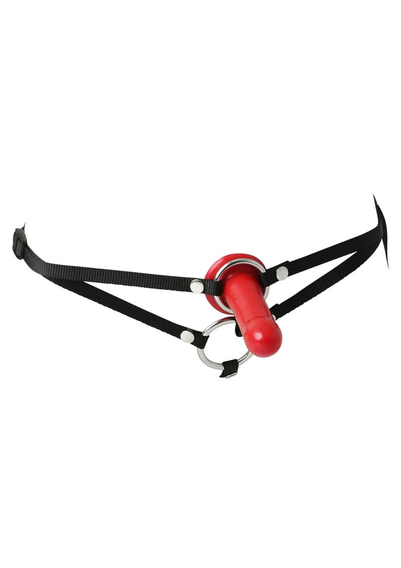 Double Penetration Strap-On - Men's Harness -Black and Red