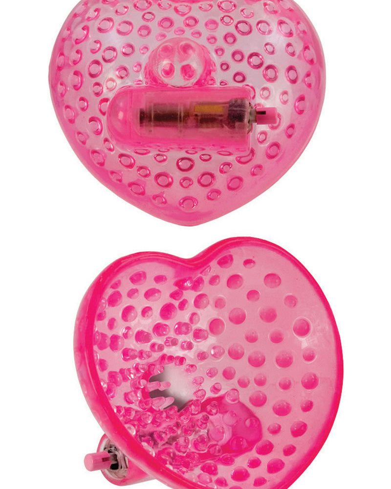 Masajeador de senos con forma de corazón vibratorio de color rosa