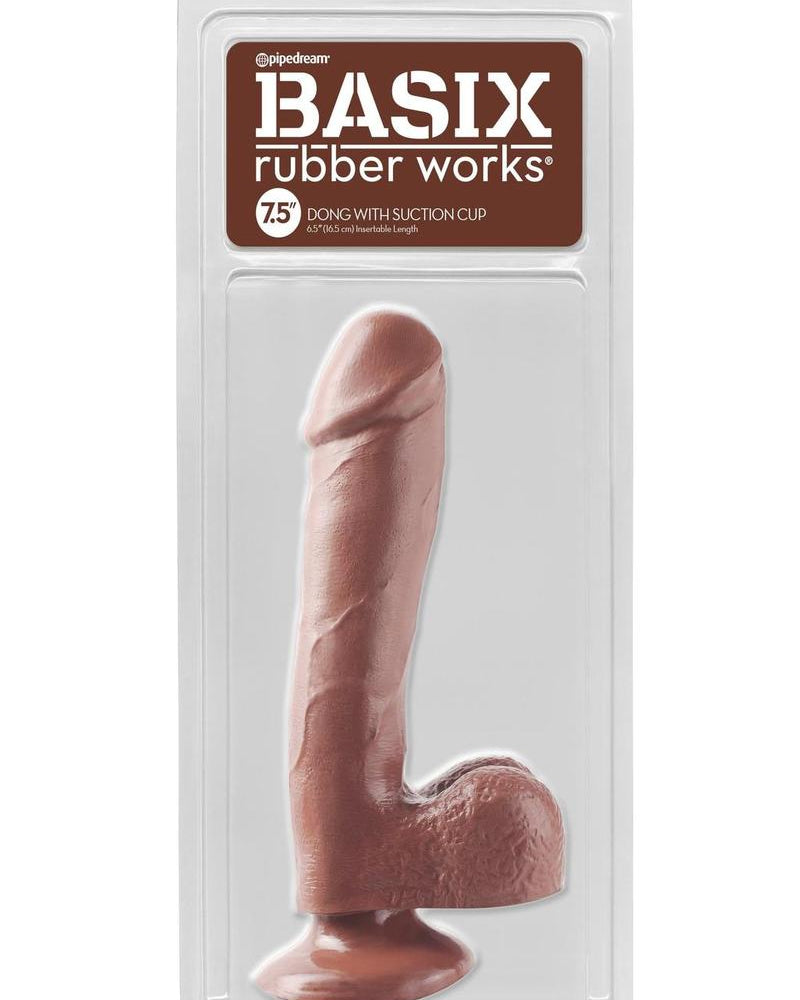 Basix 7.5 Dong con ventosa - Chocolate