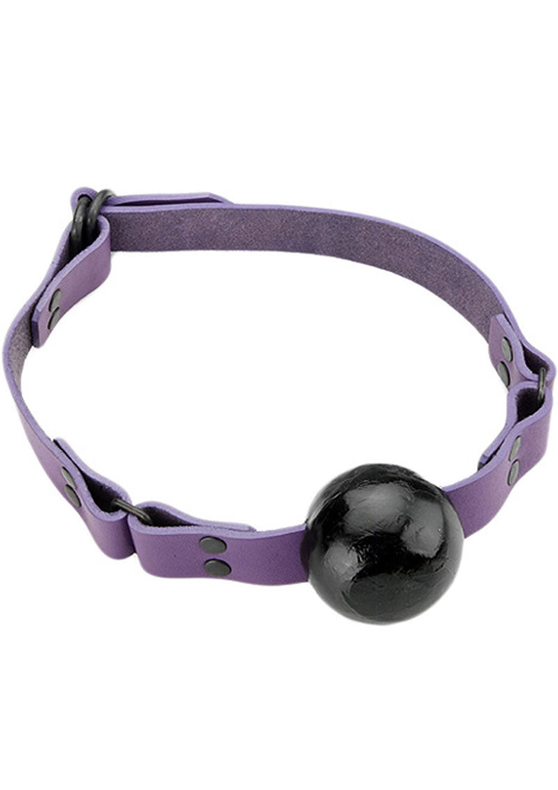 Sm Ball Gag D Ring Violet Strap Black Ball Gag