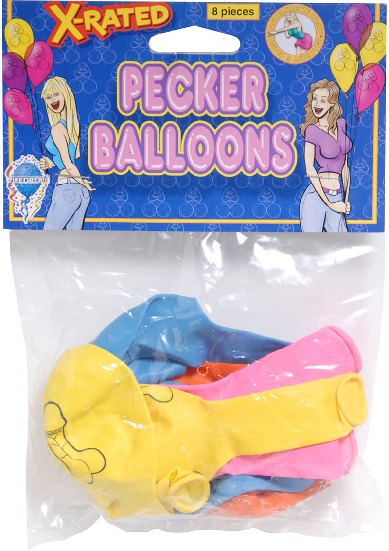 Paquete de 8 globos con forma de pene clasificado X