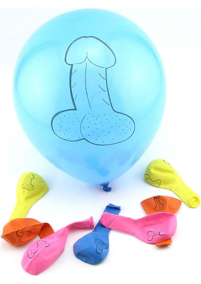 Paquete de 8 globos con forma de pene clasificado X