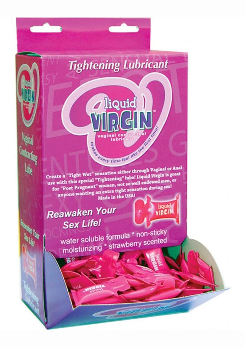 Liquid Virgin Strawberry Vaginal Water Based Lubricant Pillow Packs 144 Per Bowl