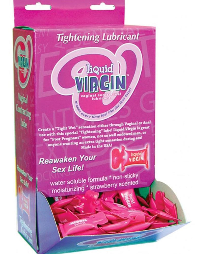 Liquid Virgin Strawberry Vaginal Water Based Lubricant Pillow Packs 144 Per Bowl