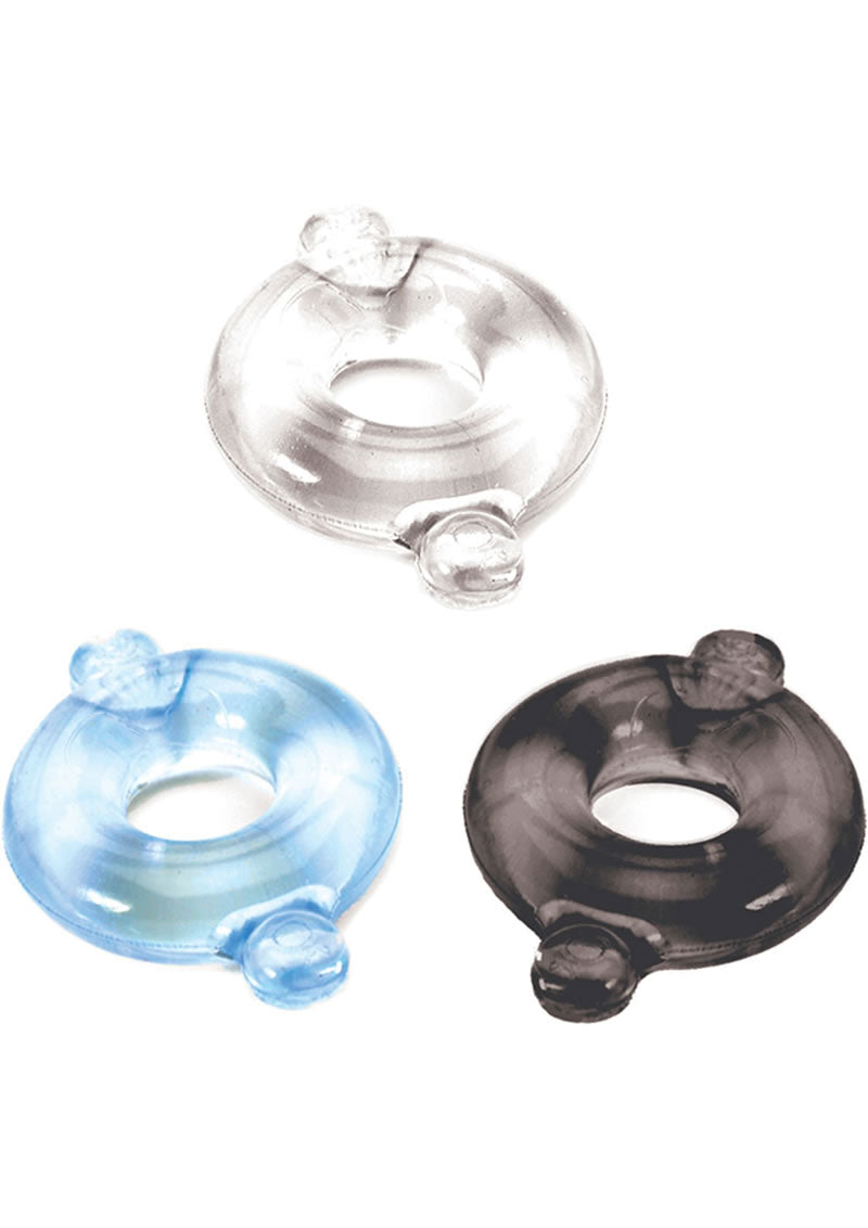 Anillo C de elastómero, paquete de 3, negro, azul y transparente