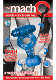 Macho Dbl Cock and Balls Ring - Blue