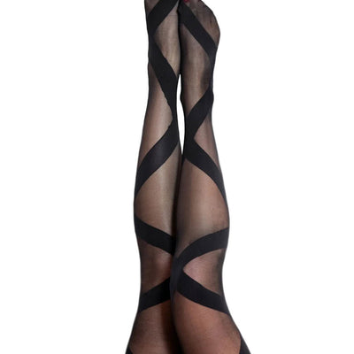 "Jackie - Semi Sheer Thigh High - Size C - Black KX-1349C-BLK-C"