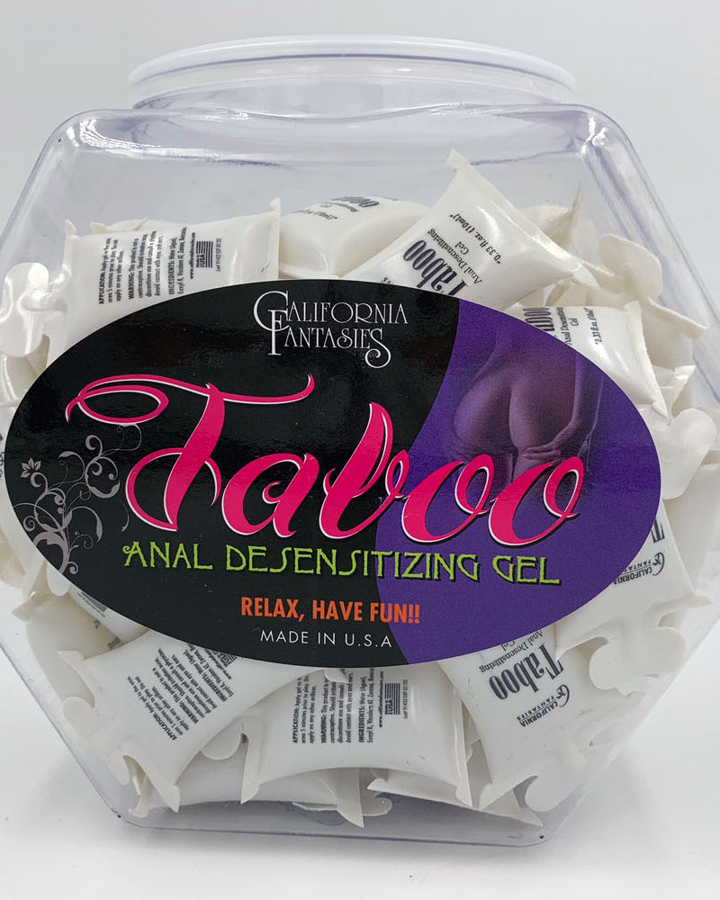"Taboo - Anal Desensitizing Gel - 72 Piece Fishbowl - 10 ml Pillows CF-TAB-10D"