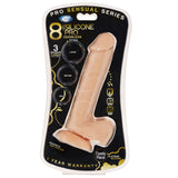 Pro Sensual Premium Silicone 8 Inch Dong With 3 Cockrings - Flesh