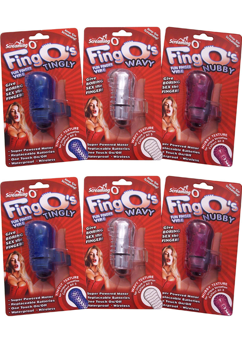 The Fing Os Fun Finger Vibe Silicone Waterproof 6 Per Display Assorted Colors