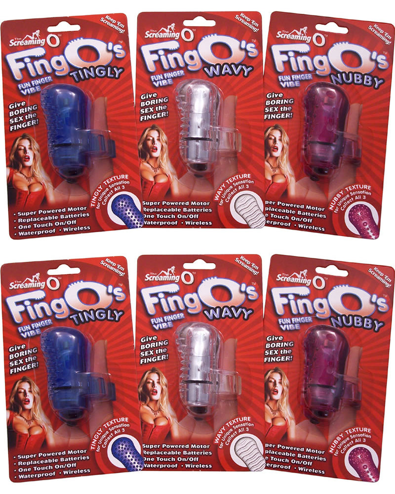 The Fing Os Fun Finger Vibe Silicone Waterproof 6 Per Display Assorted Colors