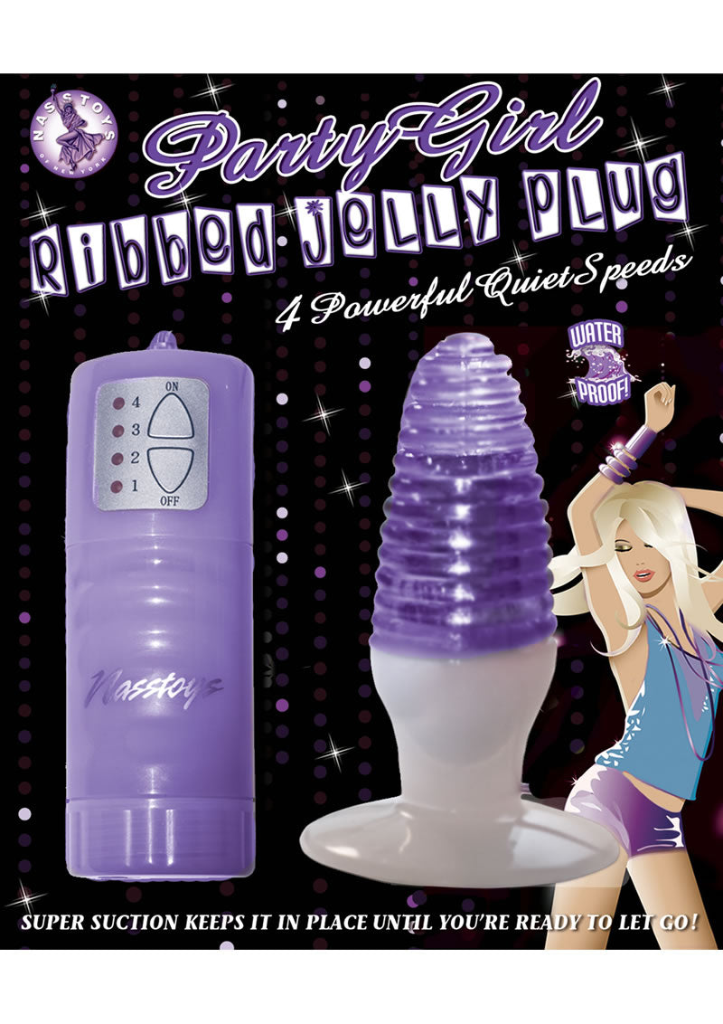 Party Girl Ribbed Jelly Plug - Purple