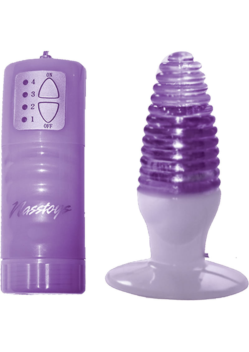 Party Girl Ribbed Jelly Plug - Purple