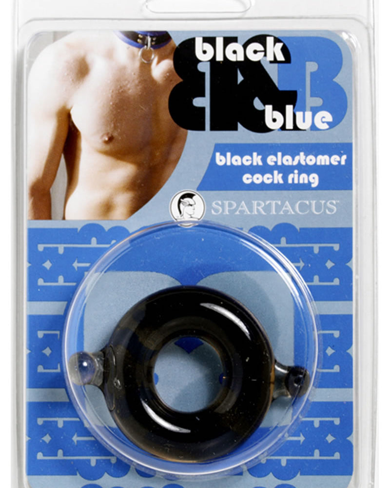 Anillo C grande de elastómero negro/azul - Negro